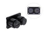 Delock Dual Einbaubuchse USB 10 Gbps USB Type-C™ Buchse PD 100 W + HDMI Buchse 4K schwarz