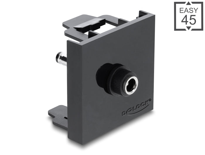 Delock Easy 45 Modul DC 5,5 x 2,1 mm Buchse zu DC 5,5 x 2,5 mm Stecker schwarz