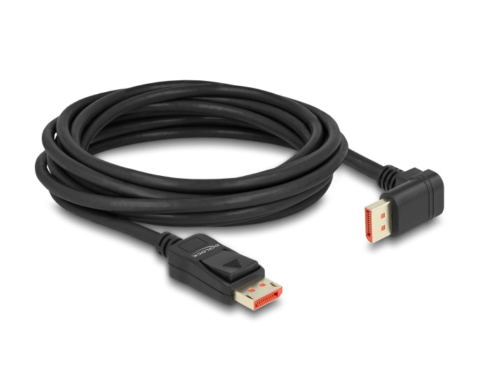 Delock DisplayPort Kabel Stecker gerade zu Stecker 90° unten gewinkelt 8K 60 Hz 5 m