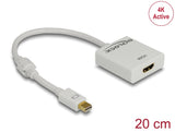 Delock Adapter mini DisplayPort 1.2 Stecker > HDMI Buchse 4K Aktiv weiß