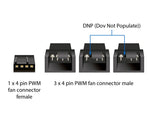 Delock Lüfterkabel Splitter 1 x 4 Pin PWM Buchse zu Stecker + 2 x 4 Pin Stecker (3 Pins belegt) mit Geflechtummantelung 30 cm schwarz