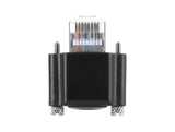 Delock GigE Kamera Kabel RJ45 Stecker 90° gewinkelt mit Schrauben, Steckerlänge 28 mm zu RJ45 Stecker Cat.6 S/FTP 3 m schwarz