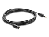 Delock TOSLINK Kabel mini TOSLINK 3,5 mm Stecker auf TOSLINK Stecker, Ø 2,2 mm, 5 m, schwarz