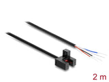 Delock Gabellichtschranke 5 mm Typ F mit 4 x offenen Kabelenden PNP L/D umschaltbar 2 m