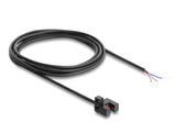Delock Gabellichtschranke 5 mm Typ R mit 4 x offenen Kabelenden PNP L/D umschaltbar 2 m