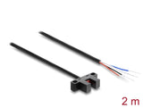 Delock Gabellichtschranke 5 mm Typ K mit 4 x offenen Kabelenden PNP L/D umschaltbar 2 m