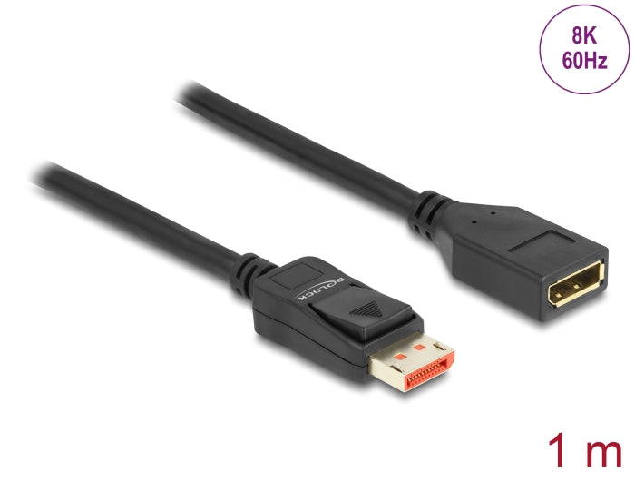 Delock DisplayPort Verlängerungskabel 8K 60 Hz 1 m