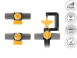 Delock Sprinklerstecker T-Form Set mit 90°, 180° und 360° Düsen + 4-Wegeverteiler
