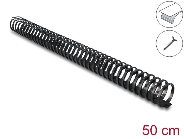 Delock Kabelkanal Flexibel selbstklebend schraubbar 45 x 46 mm - Länge 50 cm schwarz