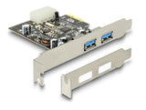 Delock PCI Express x1 Karte zu 2 x extern USB 5 Gbps Typ-A Buchse