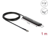 Delock LTE Antenne TS9 Stecker 1,5 dBi omnidirektional starr mit Anschlusskabel RG-174 1 m Klebemontage outdoor schwarz