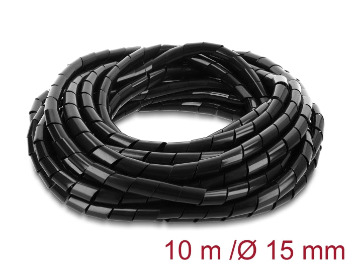 Delock Spiralschlauch 15 mm Durchmesser 10 m schwarz