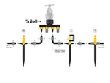 Delock Sprinklerstecker T-Form Set mit 90°, 180° und 360° Düsen + 4-Wegeverteiler