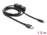 Delock USB Stromversorgungskabel Typ-A Stecker zu USB Type-C™ Stecker mit Schalter 1,5 m