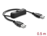 Delock USB Stromversorgungskabel Typ-A Stecker zu Stecker mit Schalter 0,5 m