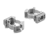 Delock Kabelschlauchhalter mit Verschlussclip, schraubbar für 16 mm Kabelschutzschlauch, 100 Stück, grau