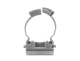 Delock Kabelschlauchhalter mit Verschlussclip, schraubbar für 25 mm Kabelschutzschlauch, 100 Stück, grau