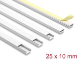 Delock Kabelkanal selbstklebend mit Schiebedeckel 25 x 10 mm - Länge 1 m 5er Pack weiß