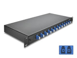 Delock 19″ LWL Spleißbox 12 x LC Duplex OS2 1HE komplett bestückt