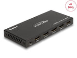 Delock HDMI Splitter 1 x HDMI in zu 4 x HDMI out 4K 60 Hz mit Downscaler