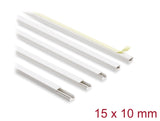 Delock Kabelkanal selbstklebend mit Schiebedeckel 15 x 10 mm - Länge 1 m 5er Pack weiß