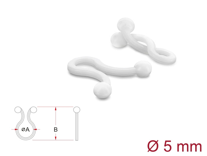 Delock Kabeldriller Ø 5 mm transparent, 100 Stück
