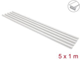 Delock Kabelkanal selbstklebend mit Schiebedeckel 15 x 10 mm - Länge 1 m 5er Pack weiß