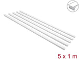 Delock Kabelkanal selbstklebend mit Schiebedeckel 25 x 10 mm - Länge 1 m 5er Pack weiß
