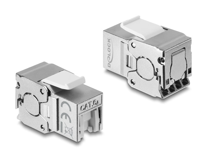 Delock Keystone Modul RJ45 Buchse zu LSA Cat.6A geschirmt werkzeugfrei mit Staubschutzklappe