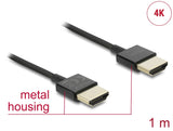 Delock Kabel High Speed HDMI mit Ethernet - HDMI-A Stecker > HDMI-A Stecker 3D 4K 1 m Slim High Quality