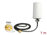 Delock LTE Antenne SMA Stecker 1,7 - 2,0 dBi ULA100 1 m omnidirektional starr outdoor weiß