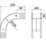 BETTERMANN Bogen_starr 90° vert.fall RBV 640 F FS 60x400mm o.Verb R=120mm