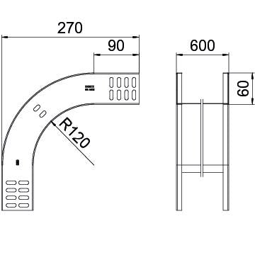 BETTERMANN Bogen_starr 90° vert.fall RBV 660 F FS 60x600mm o.Verb R=120mm