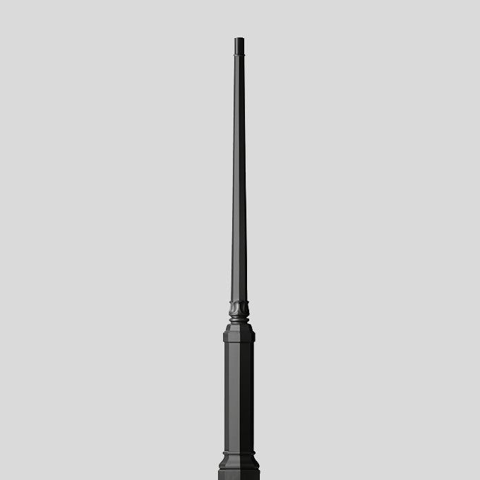 BEGA Lichtmast 3,5m zylindr abgesetzt 70522 76mm Alu lack Mit Grundplatte