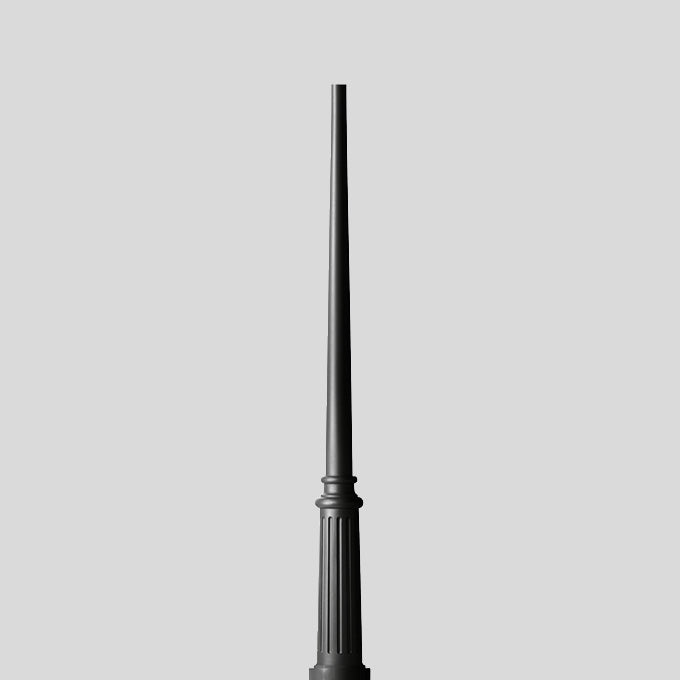BEGA Lichtmast 3m zylindr abgesetzt Alu 70524 76mm lack Mit Grundplatte