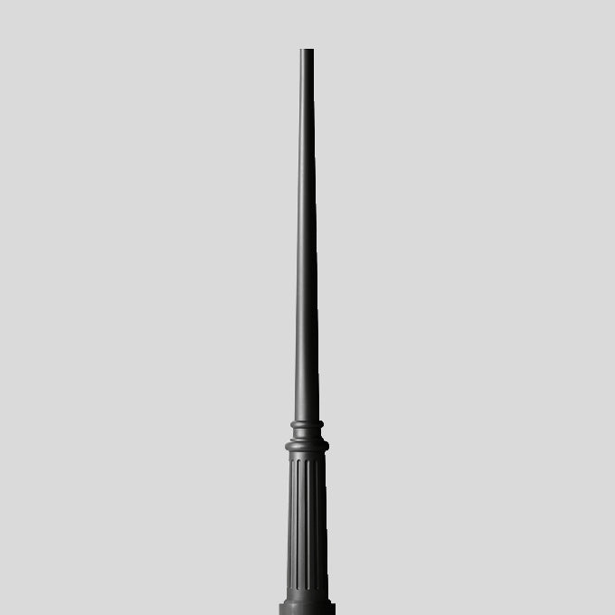 BEGA Lichtmast 3,5m zylindr abgesetzt 70526 76mm Alu lack Mit Grundplatte