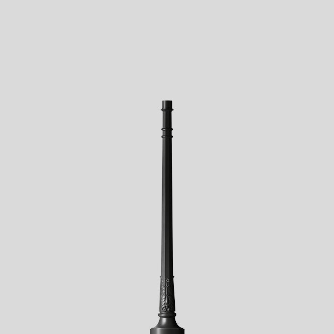 BEGA Lichtmast 1,4m zylindr abgesetzt 70545 60mm Alu lack Mit Grundplatte