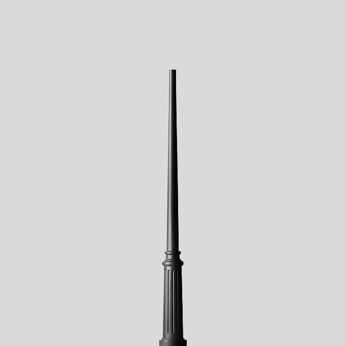 BEGA Lichtmast 2m zylindr abgesetzt Alu 70547 60mm lack Mit Grundplatte