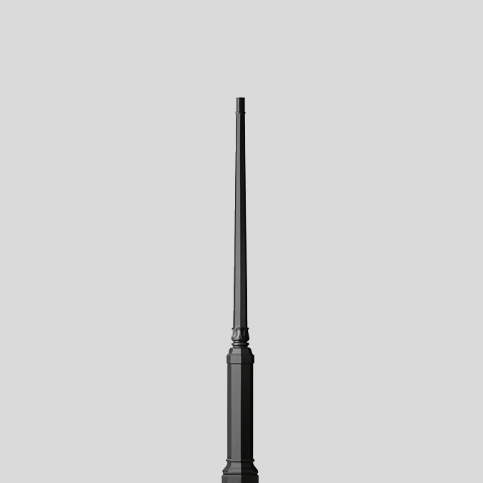 BEGA Lichtmast 2m zylindr abgesetzt Alu 70549 60mm lack Mit Grundplatte