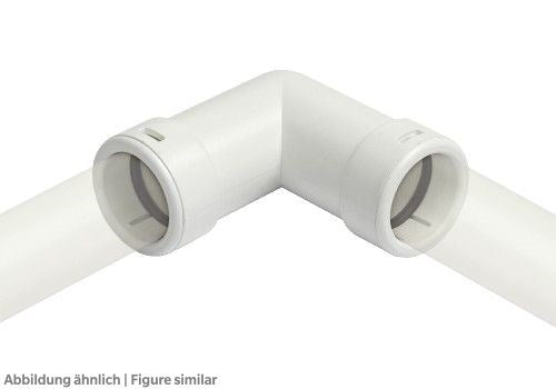 PVC-Winkelstück 2514COR 90 Grad, 25mm inkl. O-Ringe