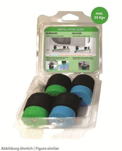 Schwingungsdämpfer CB1-MNaZc-V Set 4 St.grün/blau max. 55kg, Schraub. u. Scheib.