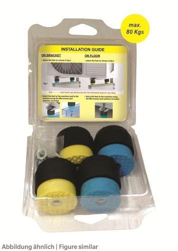 Schwingungsdämpfer CB1-MNaZc-G Set 4 St.blau/gelb max. 80kg, Schraub. u. Scheib.