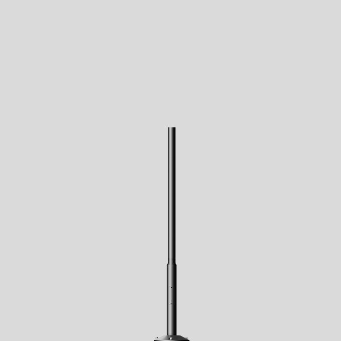 BEGA Lichtmast 4m zylindr abgesetzt Alu 70900 76mm lack Mit Grundplatte