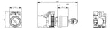 SIEMENS Wahlschalter 2stuf rast  22mm 1S 3SU1100-4BF11-1BA0 Schlüssel IP67K