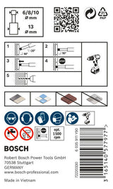 BOSCH-EW Bohrerset 3tlg  6-10mm 3xStein 2608587145 Box