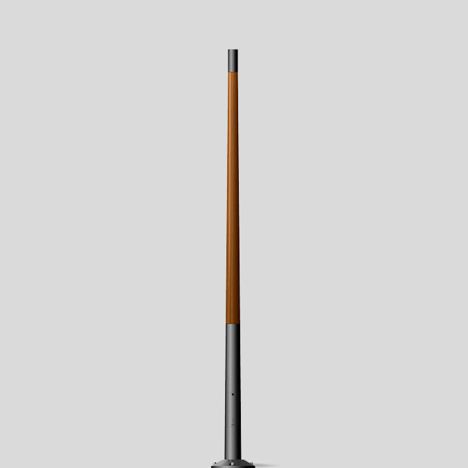 BEGA Lichtmast 6m 76mm Holz lack 71195 Mit Grundplatte