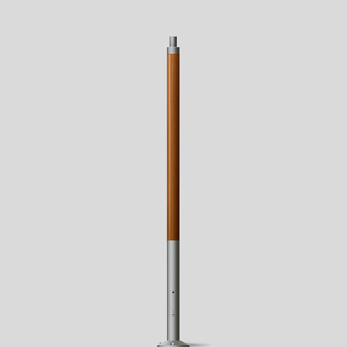 BEGA Lichtmast 6m zylindr 76mm Holz 71198A lack Mit Grundplatte