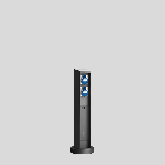 BEGA Steckdosensäule Metall graphit IP44 71258 4Steckd 550x105x130mm