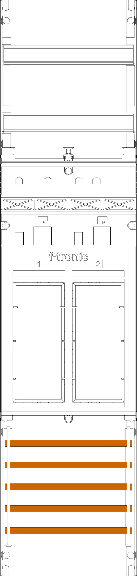 F-TRONIC Komplettfeld 2R eHZ 1050x250mm RE6 SS_5p 300mm