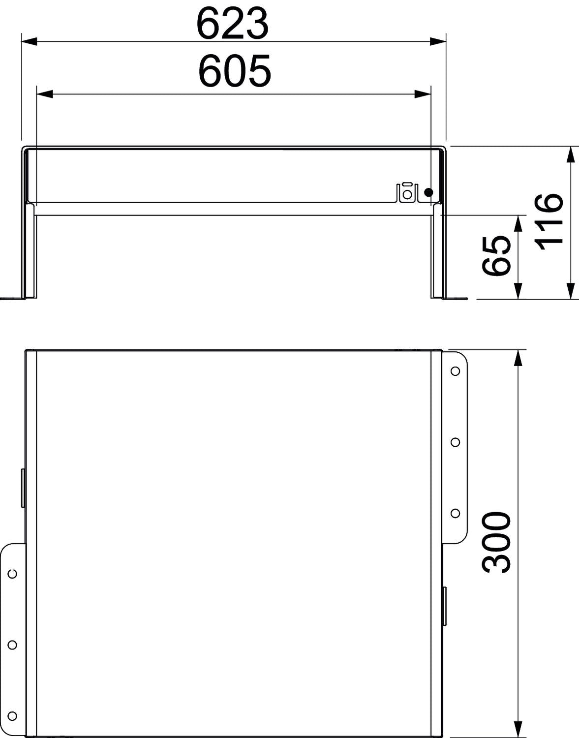 BETTERMANN Brandschutzbox 623x116mm PMB 660-3 A2 300mm Zub.erf